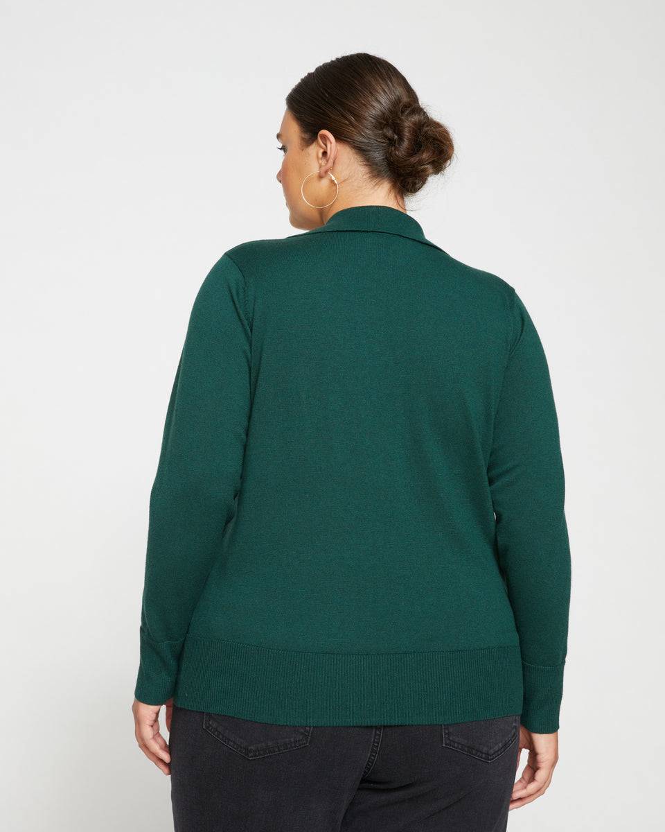 Pele Eco Polo Sweater - Heather Forest Zoom image 3