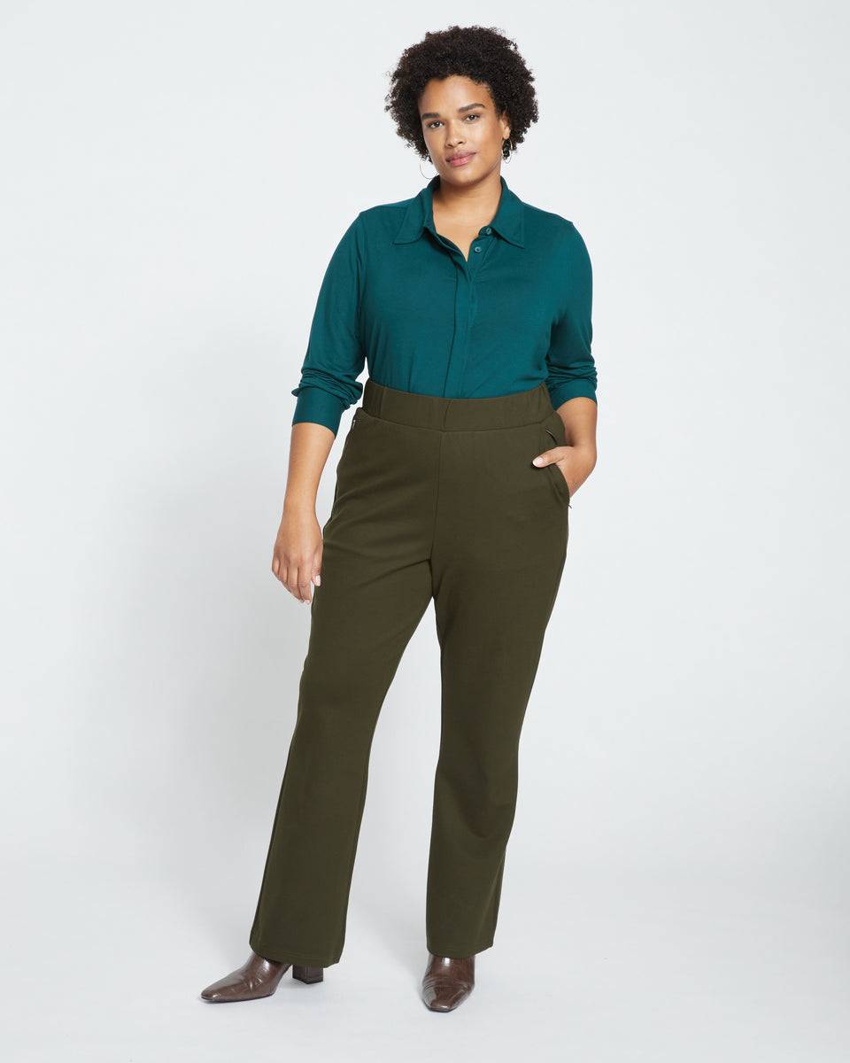 Pull On Bootcut Ponte Pants - Evening Forest Zoom image 0