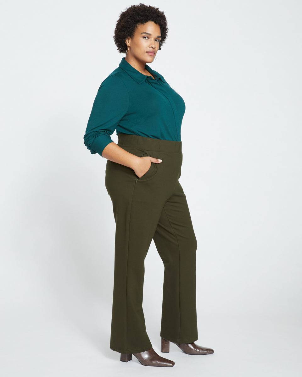 Pull On Bootcut Ponte Pants - Evening Forest Zoom image 2