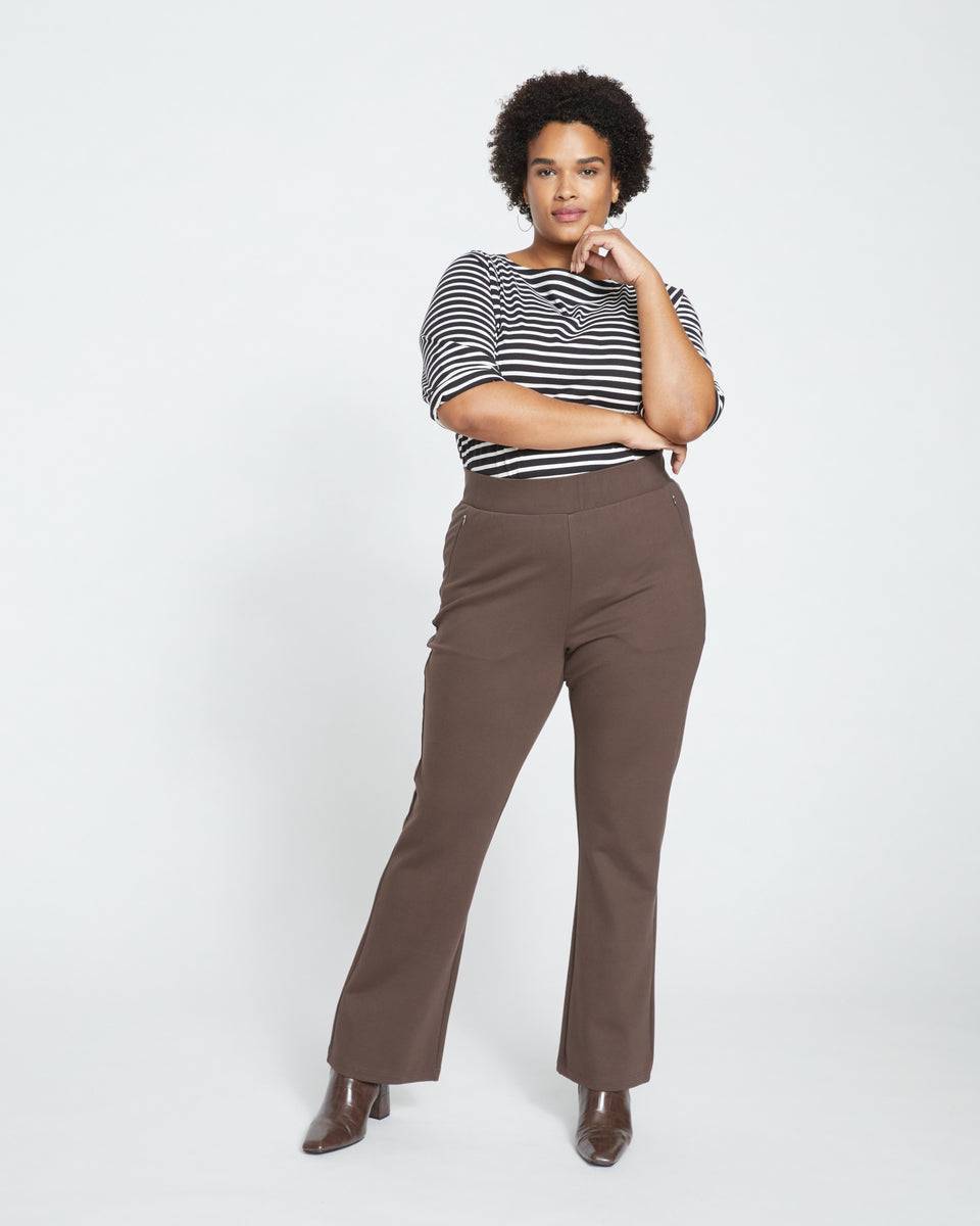 Pull On Bootcut Ponte Pants - Earth Zoom image 0