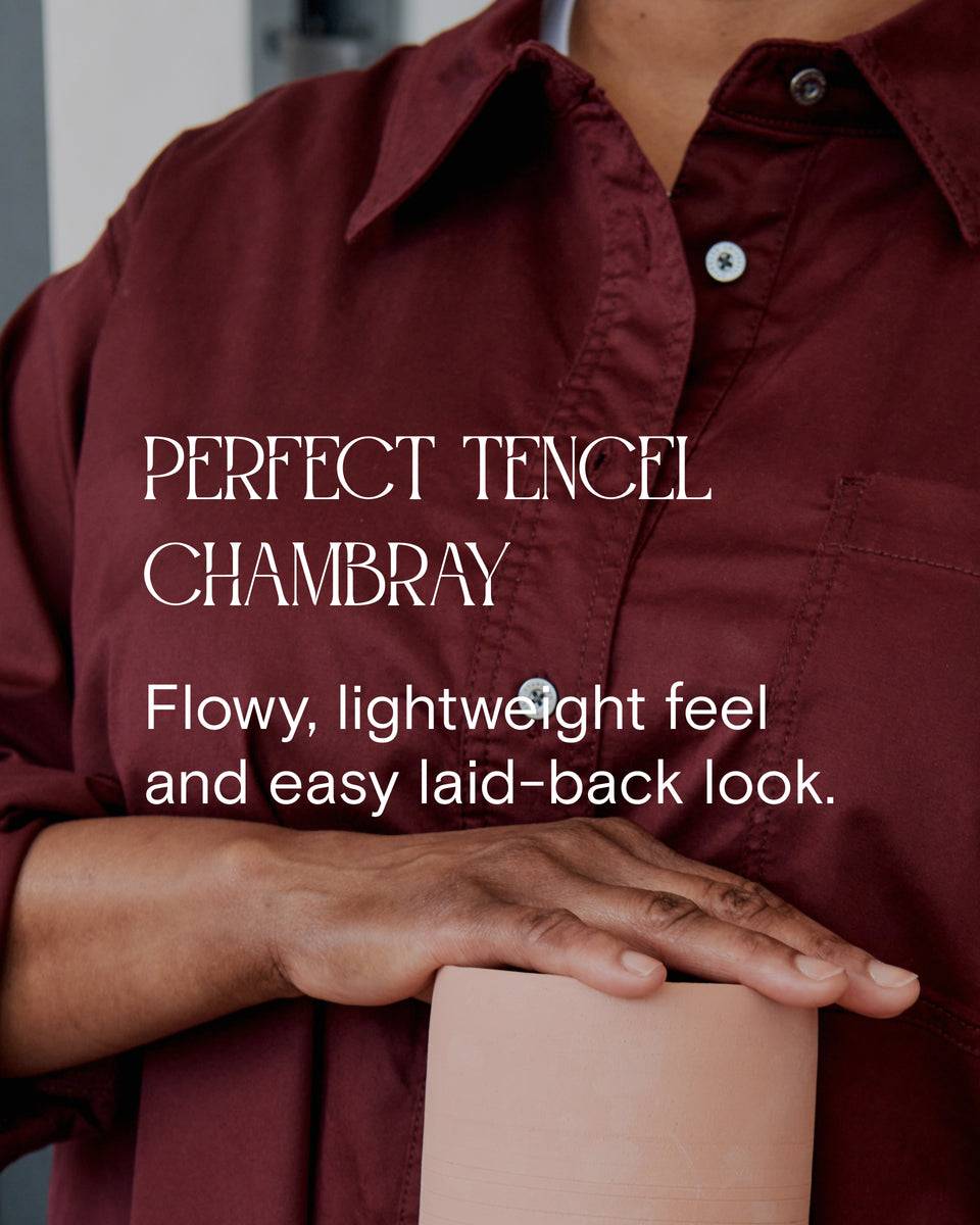 Perfect Tencel Chambray Sleeveless Shirt - Pomodoro Zoom image 3