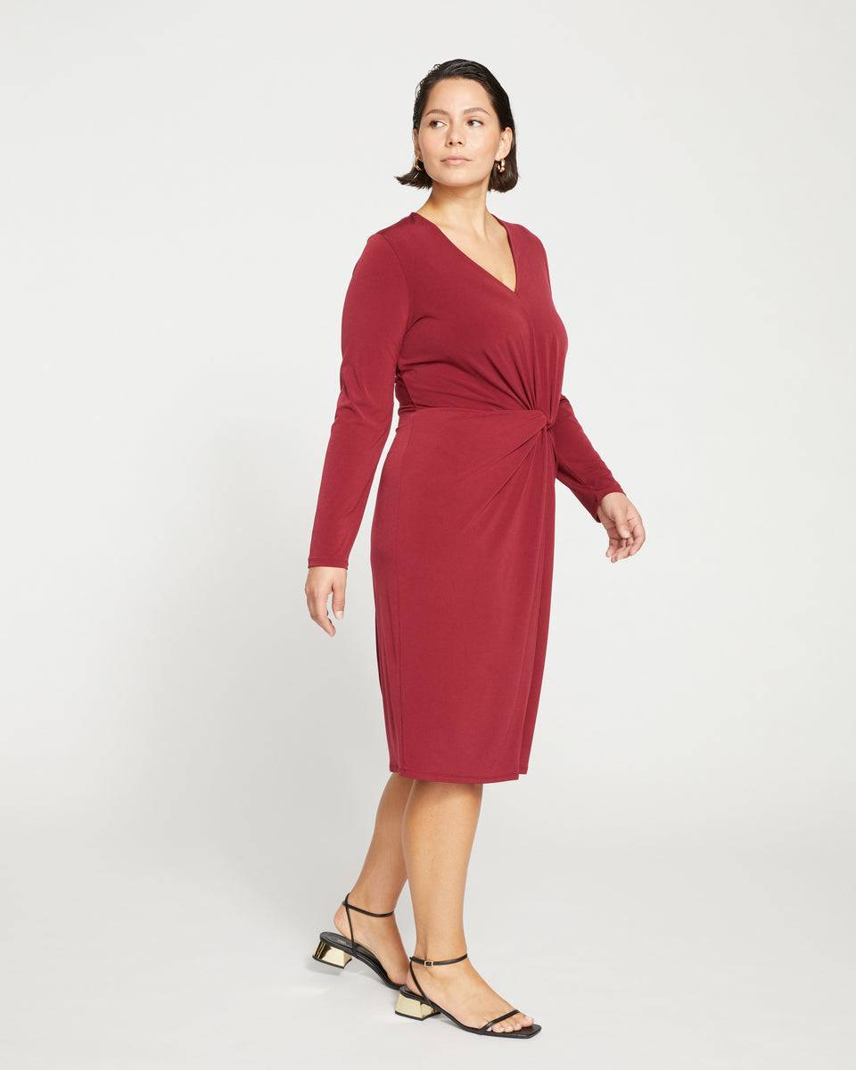 Velvety-Cool Jersey Twist Dress - Rioja Zoom image 2
