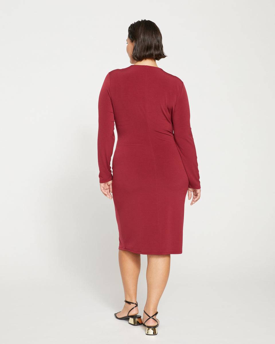 Velvety-Cool Jersey Twist Dress - Rioja Zoom image 3