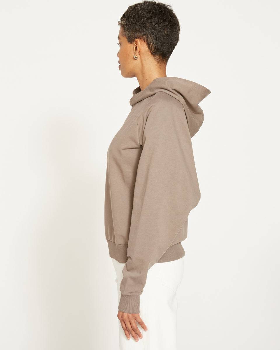 French Terry Pullover Hoodie - Khaki Zoom image 3