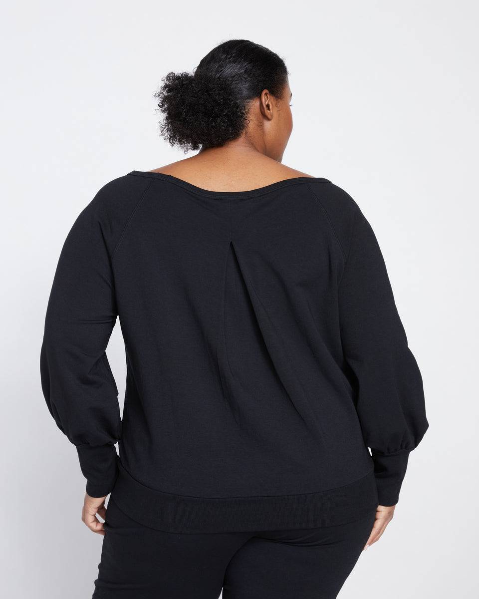 Super Soft Terry Scoop Sweatshirt - Black Zoom image 3