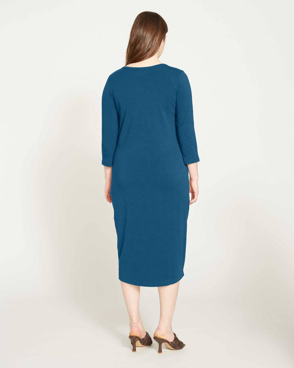 Square Neck Cocoon Dress - True Blue Zoom image 4