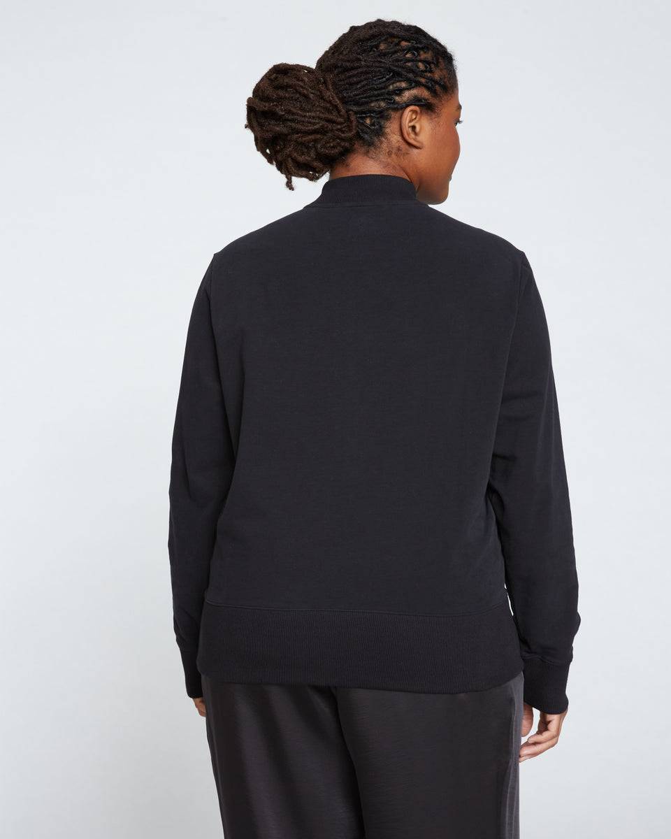 Peachy Terry Half Zip Pullover - Black Zoom image 3