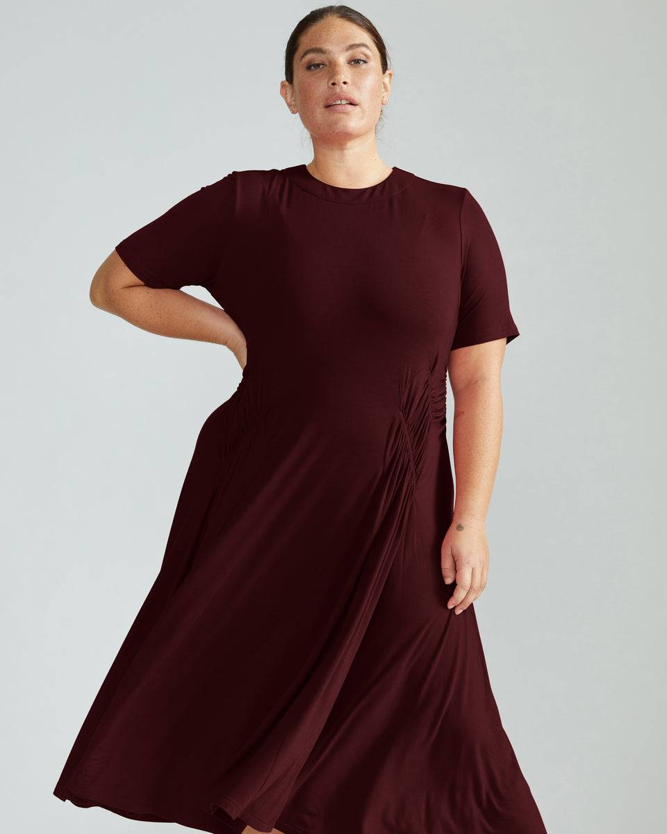 Devi Liquid Jersey Dress - Black Cherry Zoom image 0
