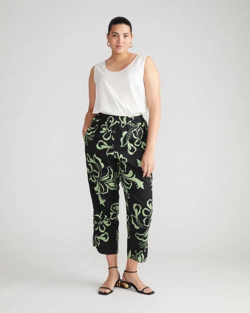 Cooling Stretch Cupro Pants - Capoterra Hibiscus Zoom image 0