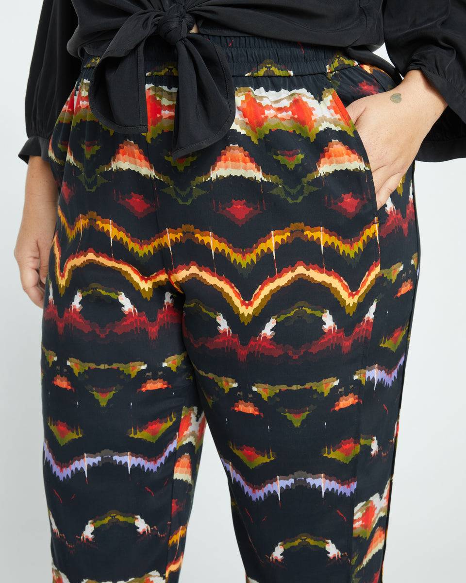Cooling Stretch Cupro Pants - Midnight Ikat Zoom image 1