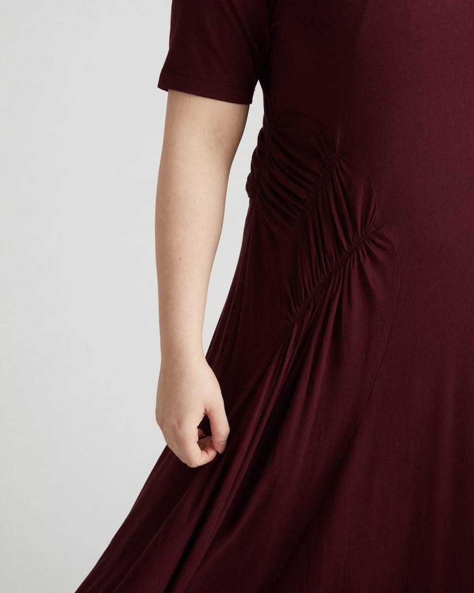 Devi Liquid Jersey Dress - Black Cherry Zoom image 2