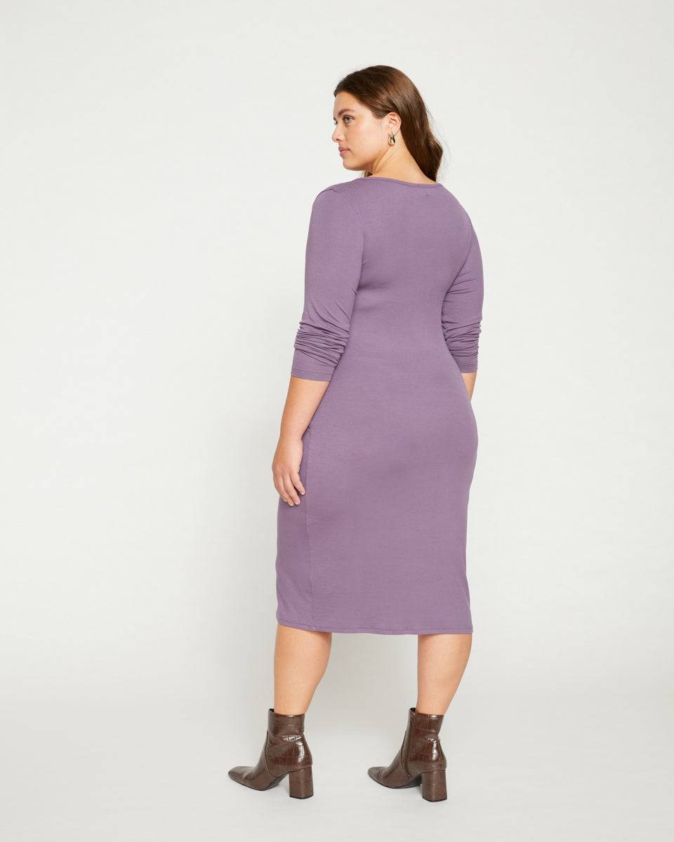 Foundation Long Sleeve Square Neck Dress - Dried Violet Zoom image 3
