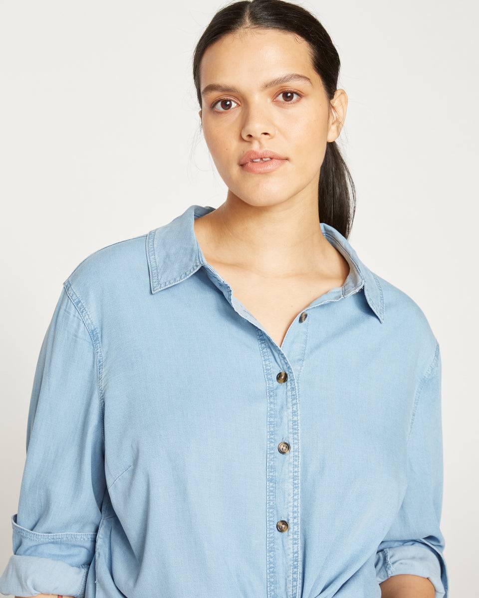 Perfect Tencel Chambray Button-Down Shirt - Pacific Zoom image 2