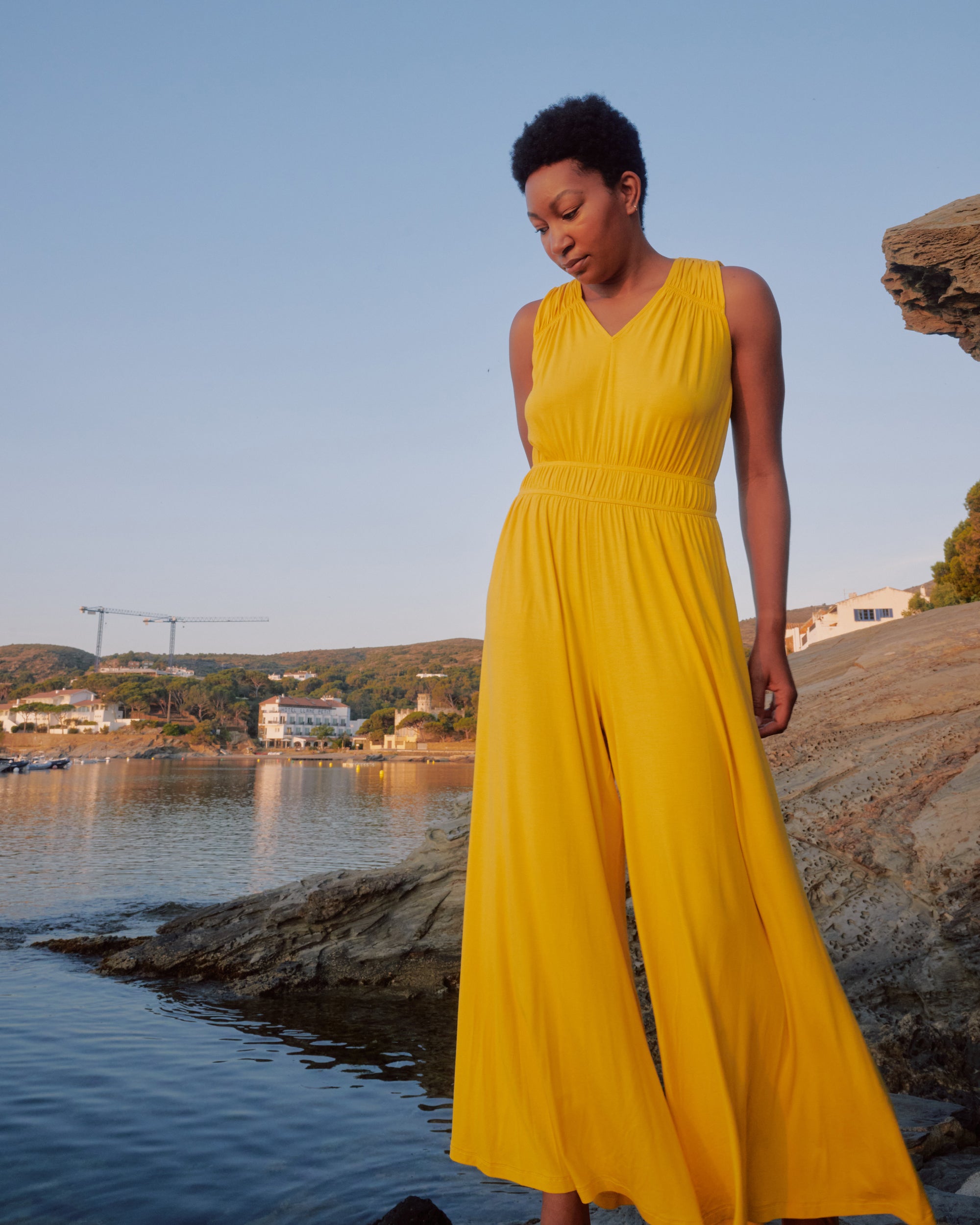 Zoey Liquid Jersey Jumpsuit - Golden Hour