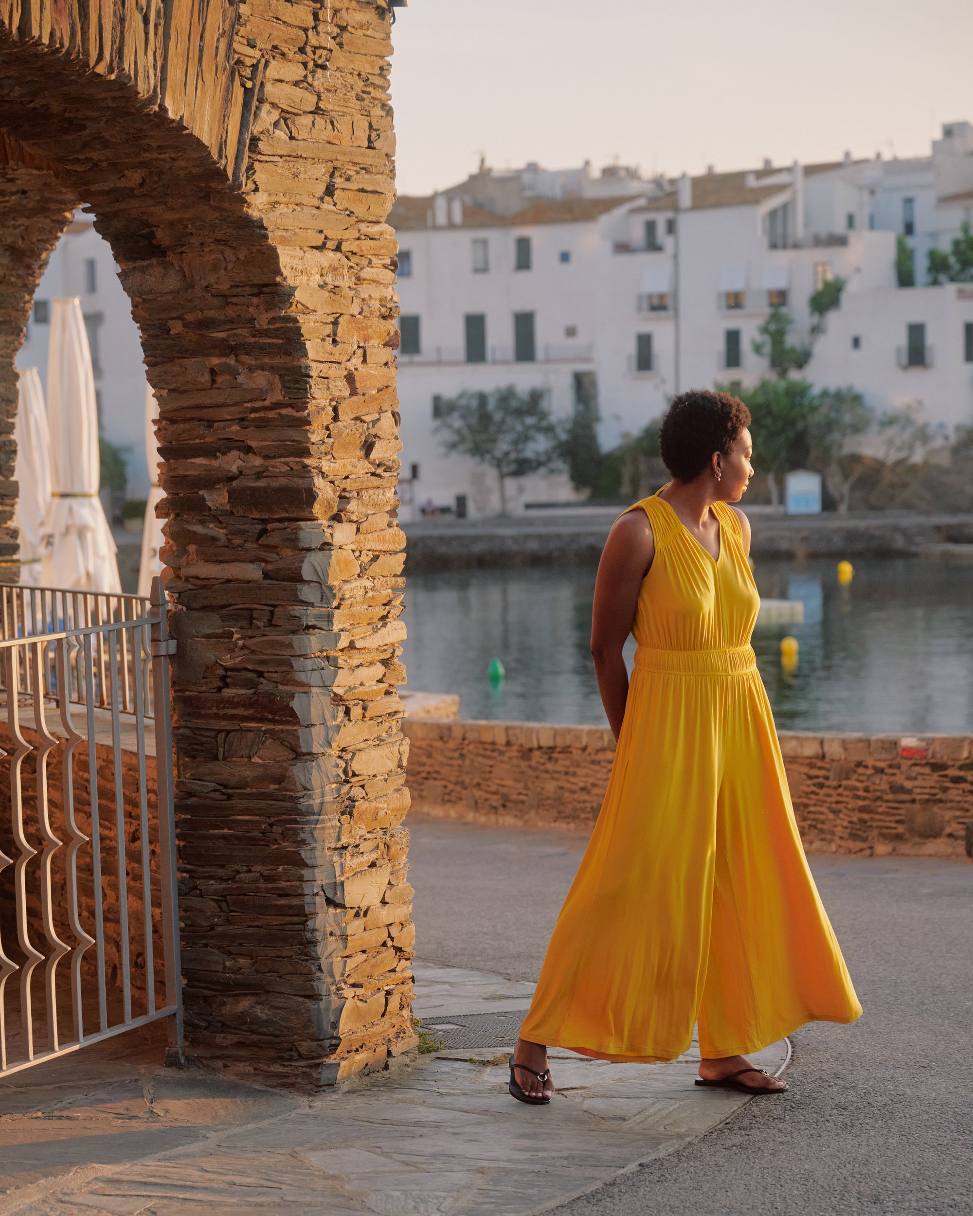 Zoey Liquid Jersey Jumpsuit - Golden Hour