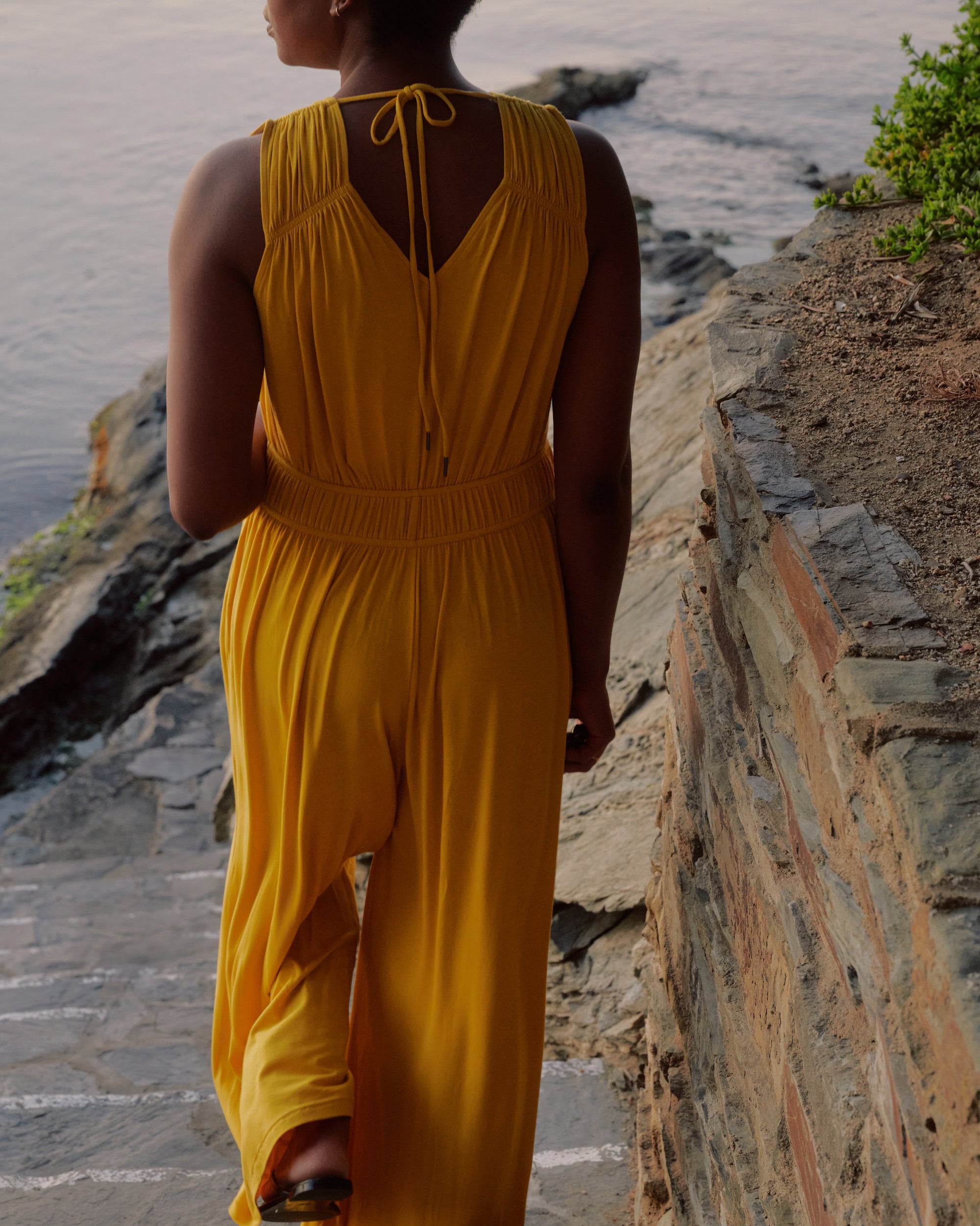 Zoey Liquid Jersey Jumpsuit - Golden Hour