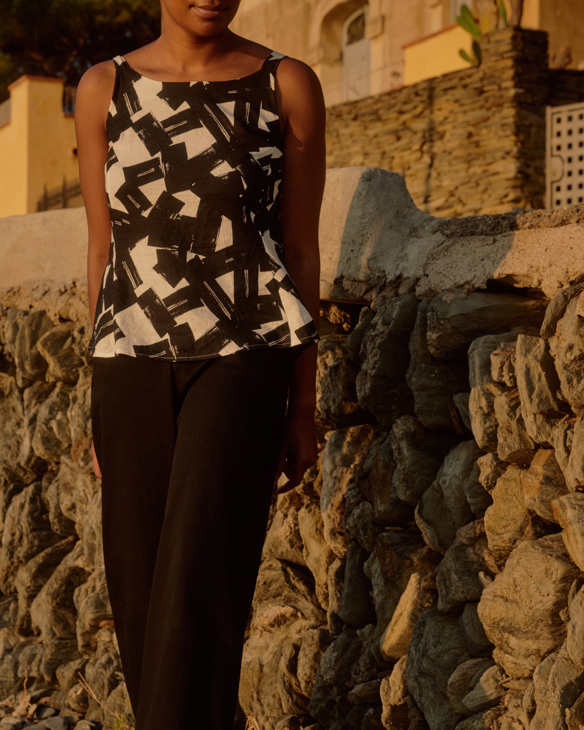 Kuki Linen Top - Santiago Print