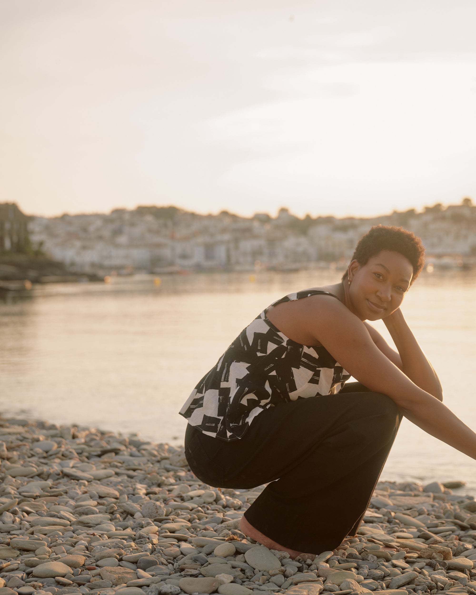 Kuki Linen Top - Santiago Print