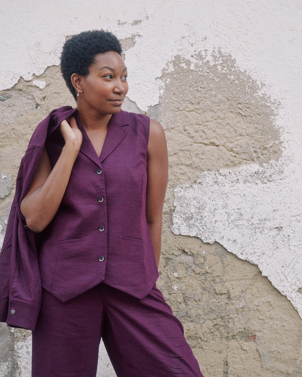 Hanover Linen Vest - Acai