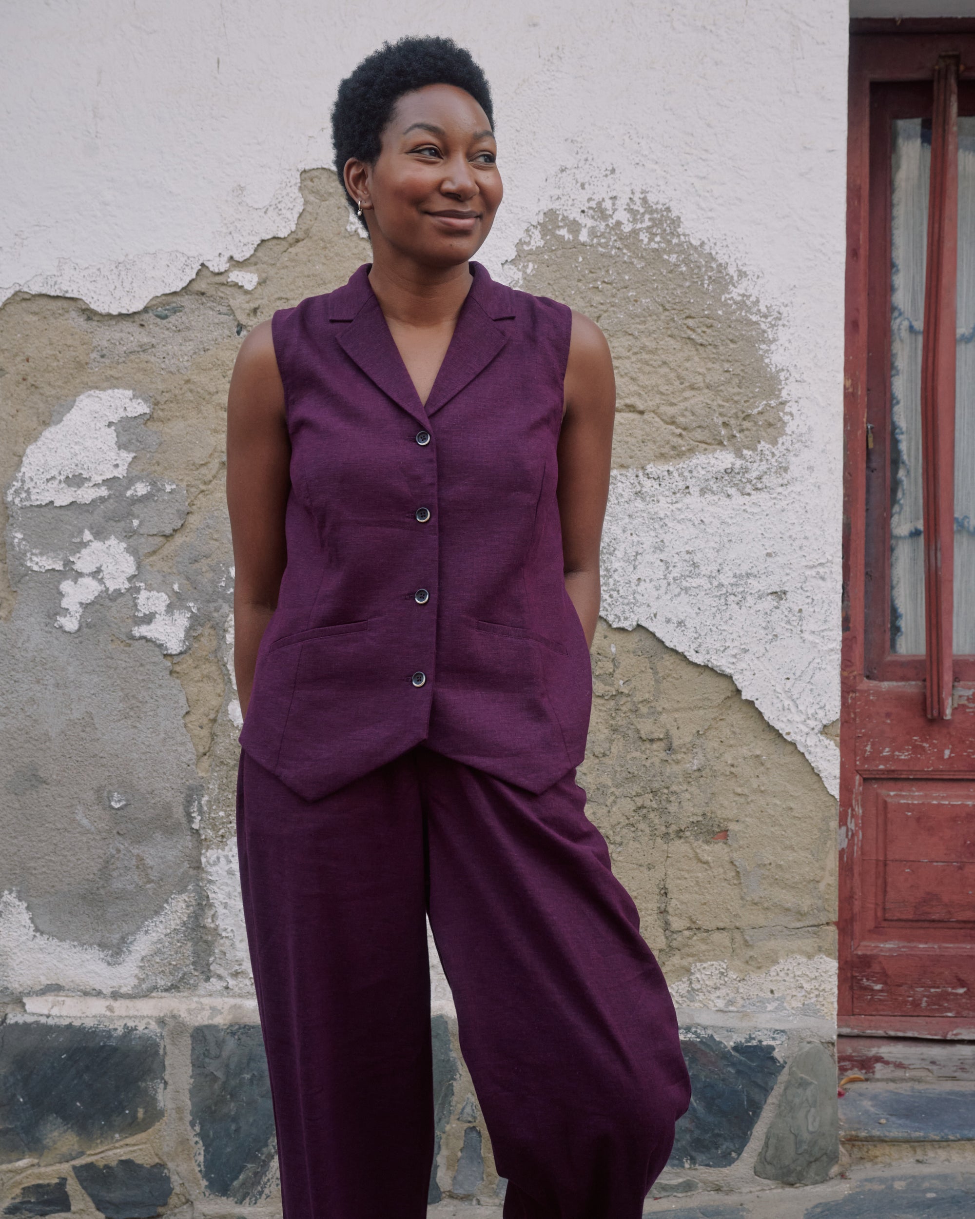 Hanover Linen Vest - Acai