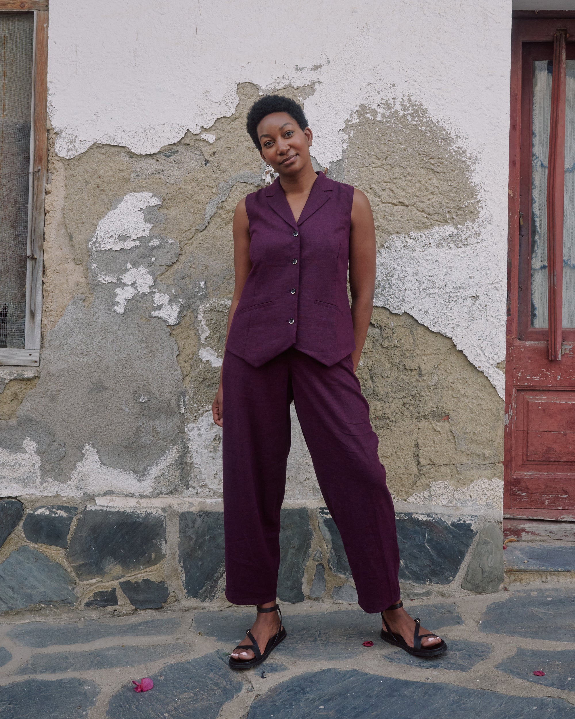 Hanover Linen Vest - Acai