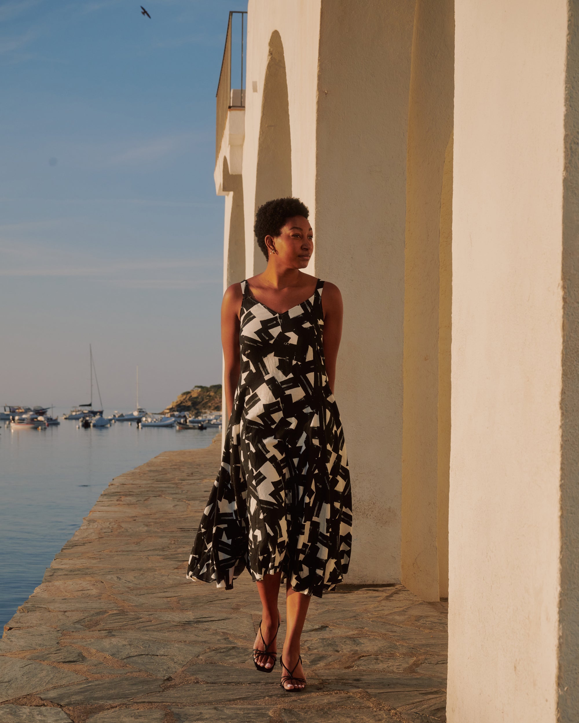 Sunshower Flowy Linen Dress - Santiago Print