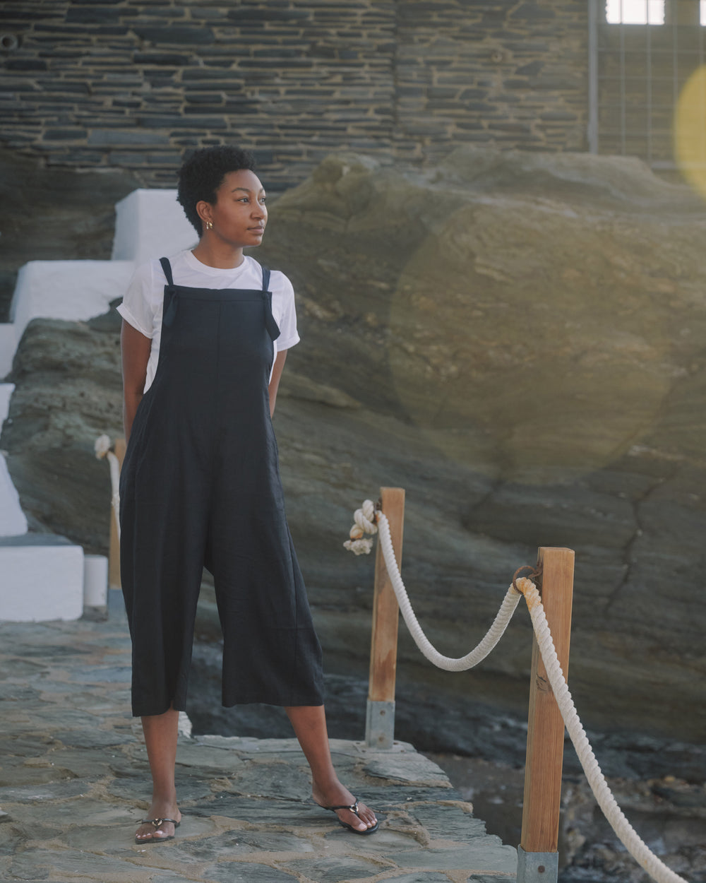 Kora Linen Overalls - Black