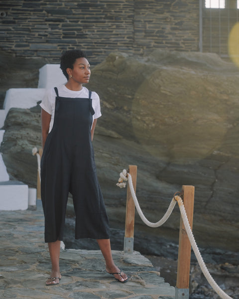 Kora Linen Blend Overalls - Black – Universal Standard