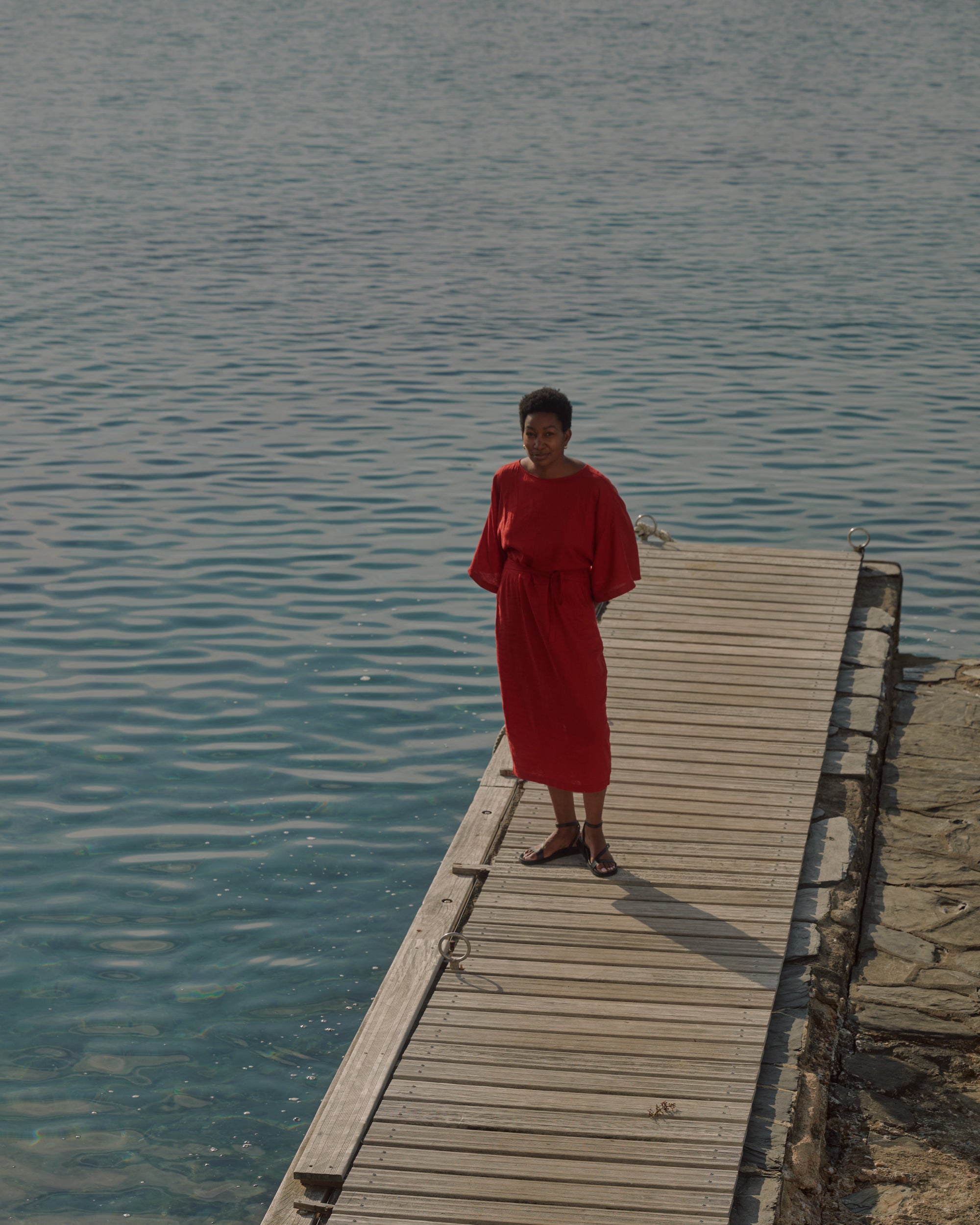 Lio Linen Dress - Ruby Red
