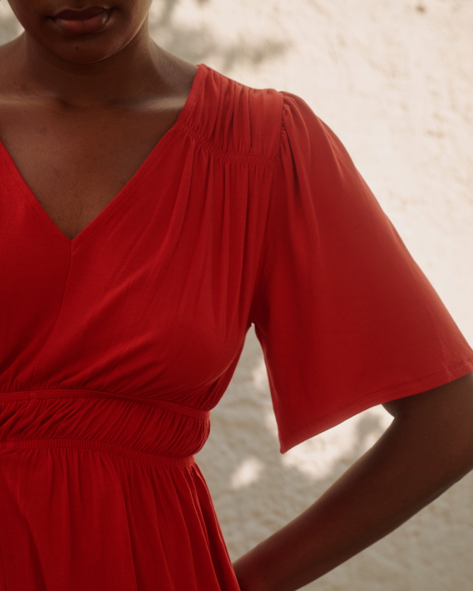 Flora Liquid Jersey Top - Lipstick