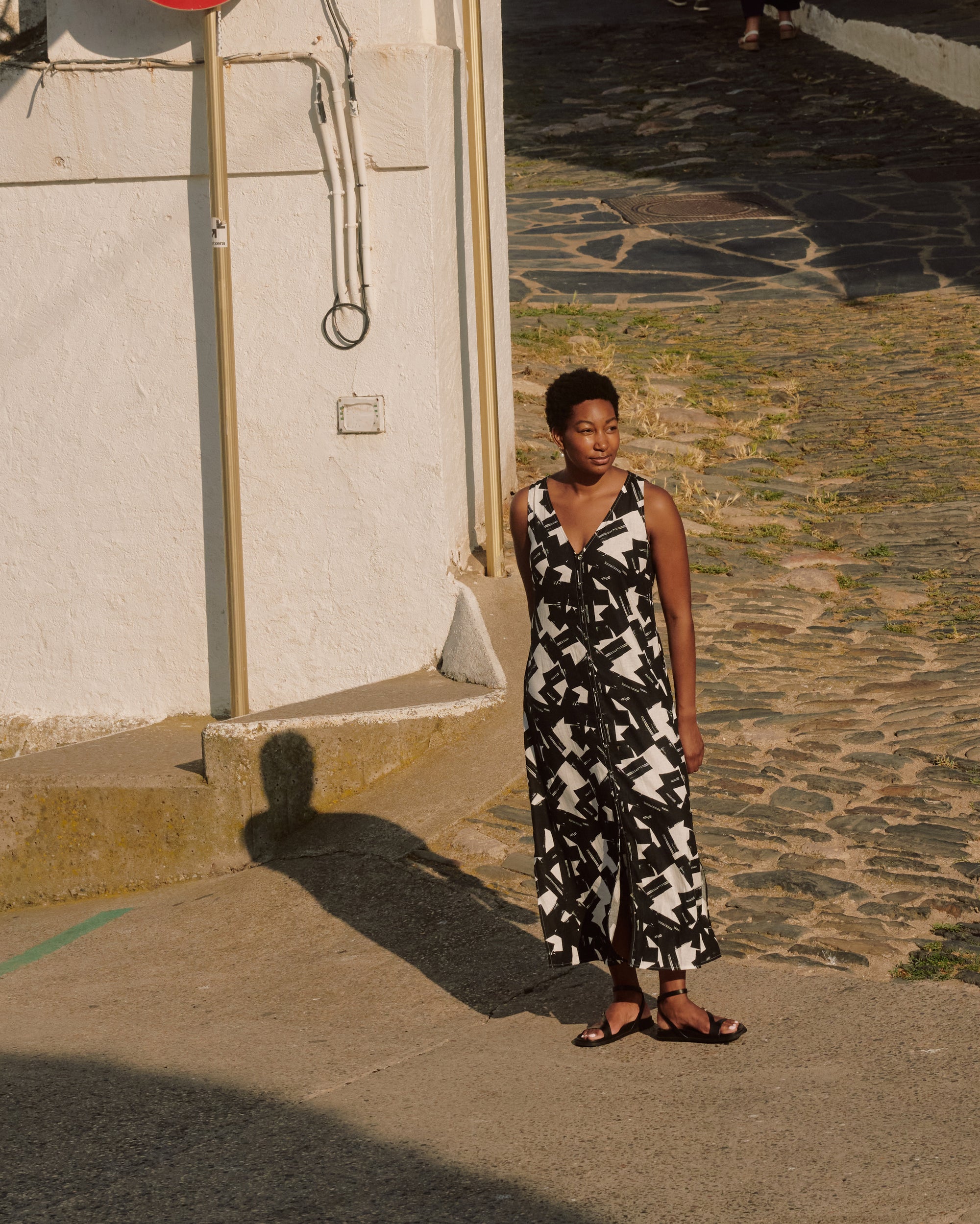 Islet Button-Down Linen Maxi Dress - Santiago Print