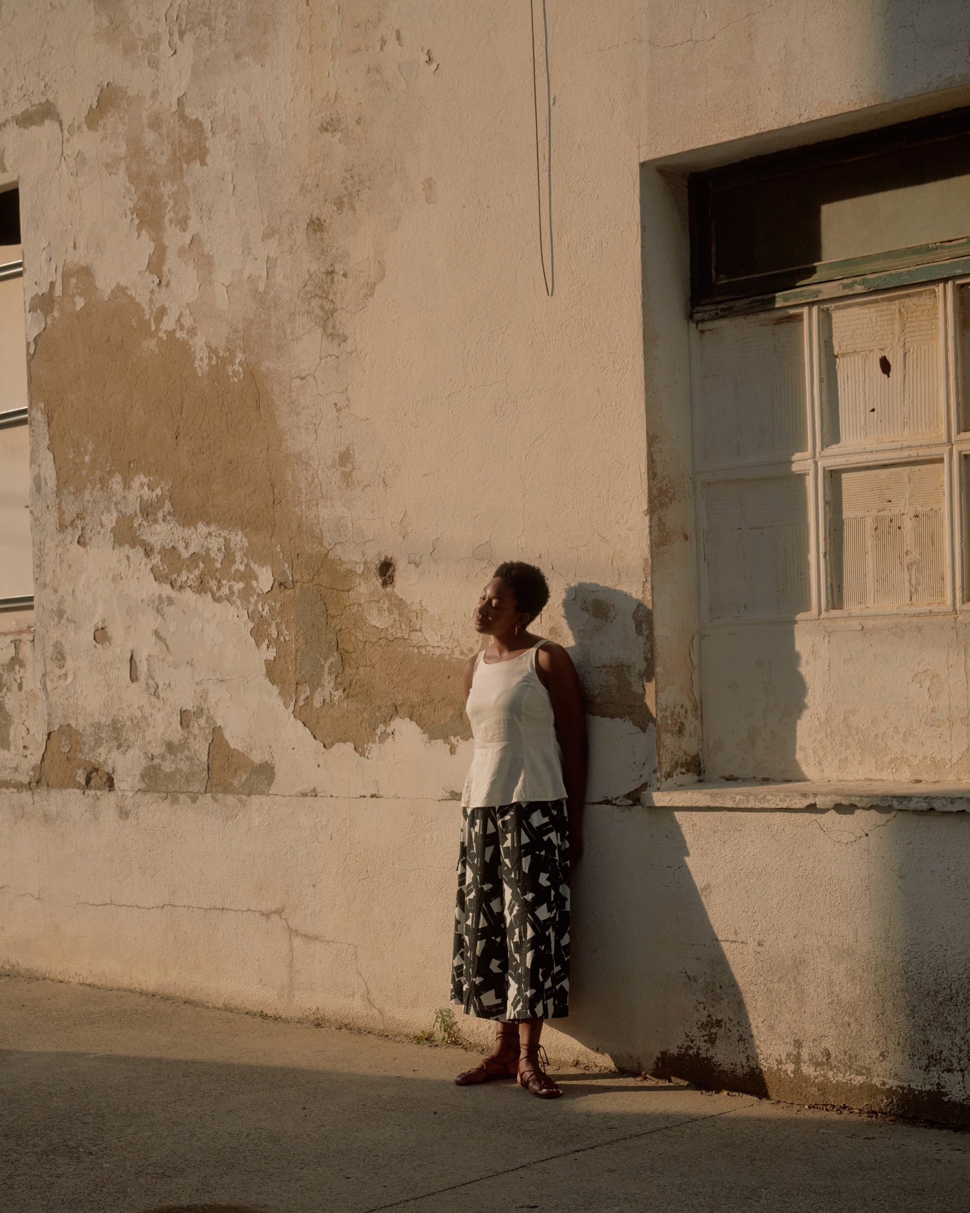 Palazzo Cargo Linen Pant - Santiago Print