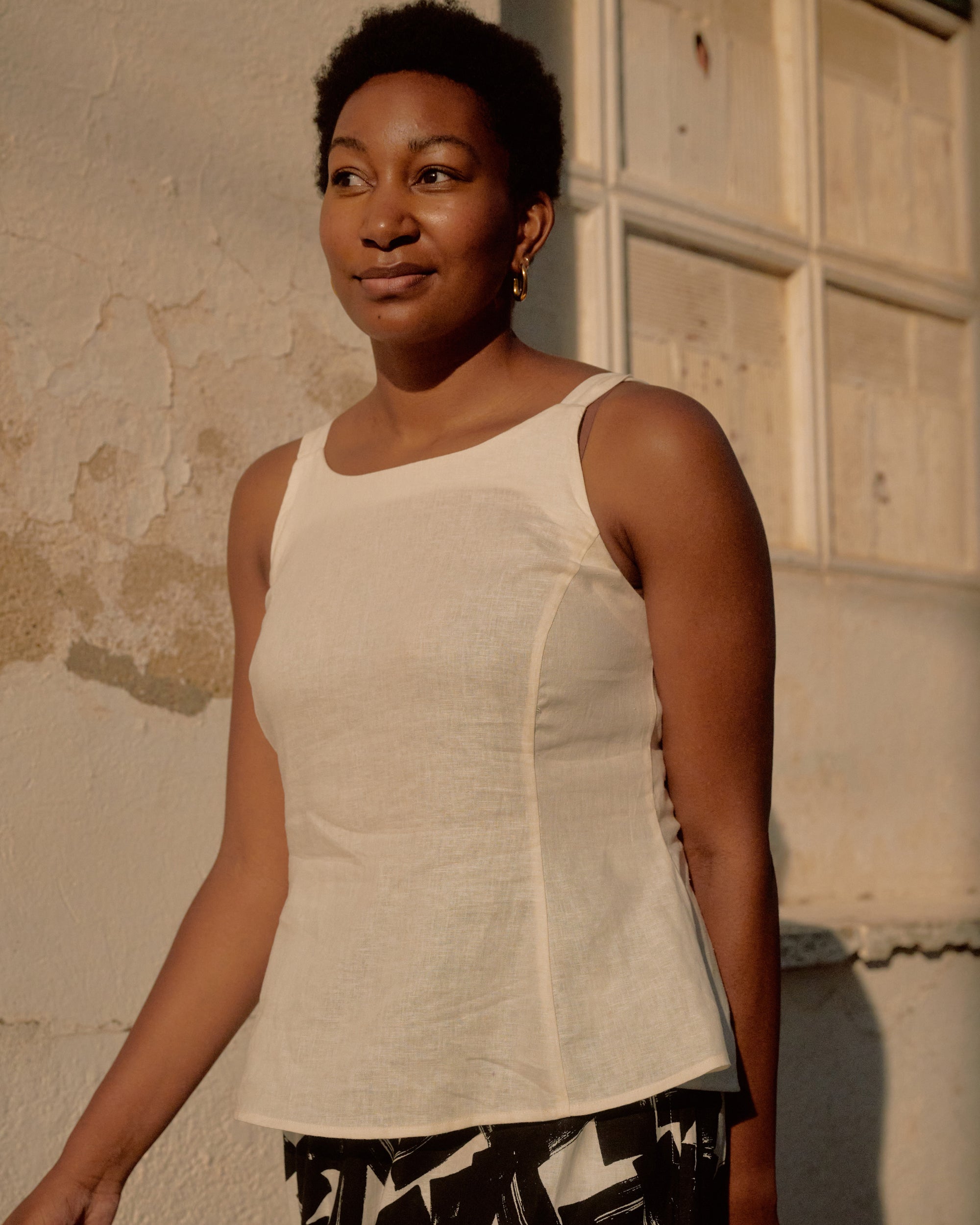 Kuki Linen Top - White