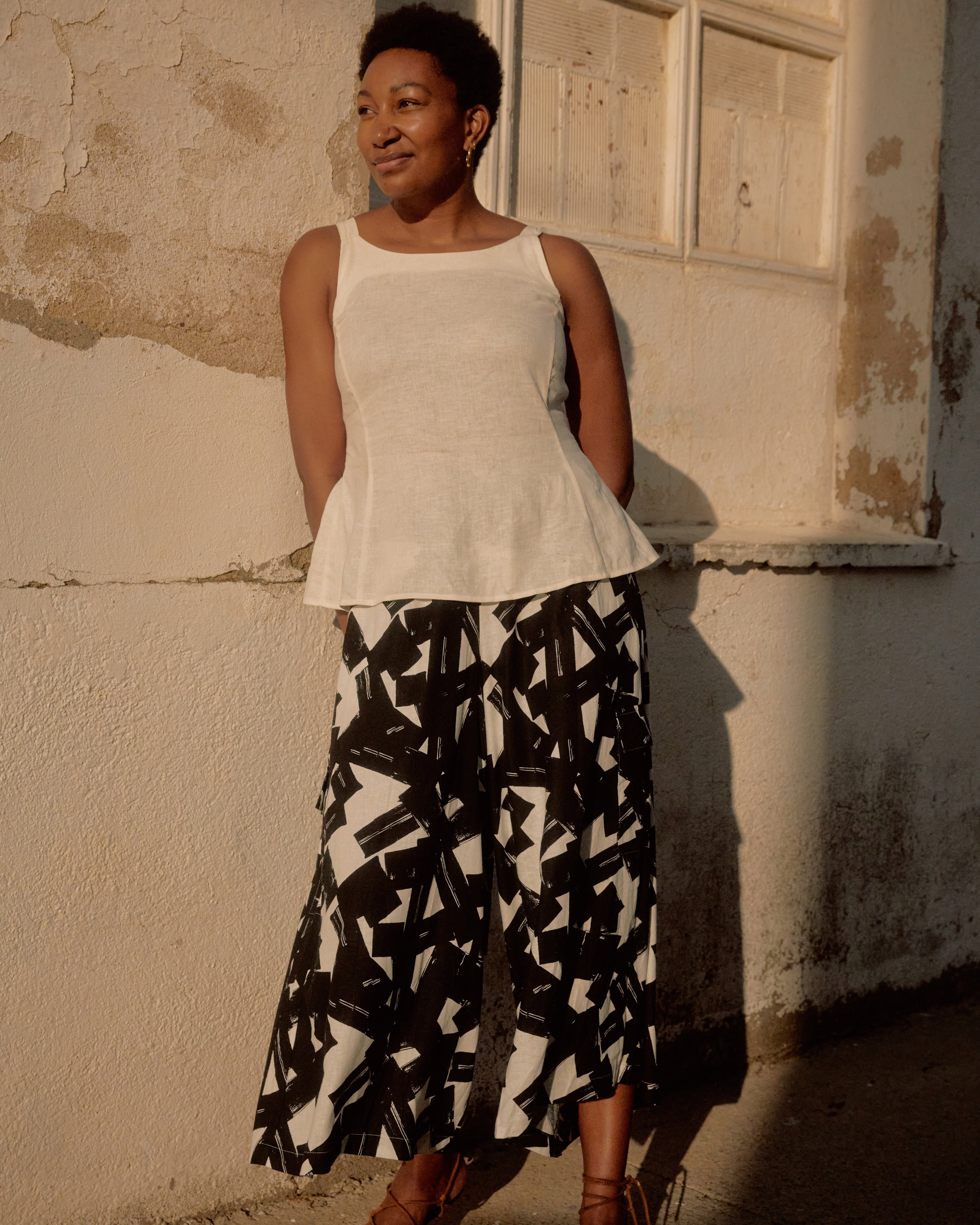 Kuki Linen Top - White