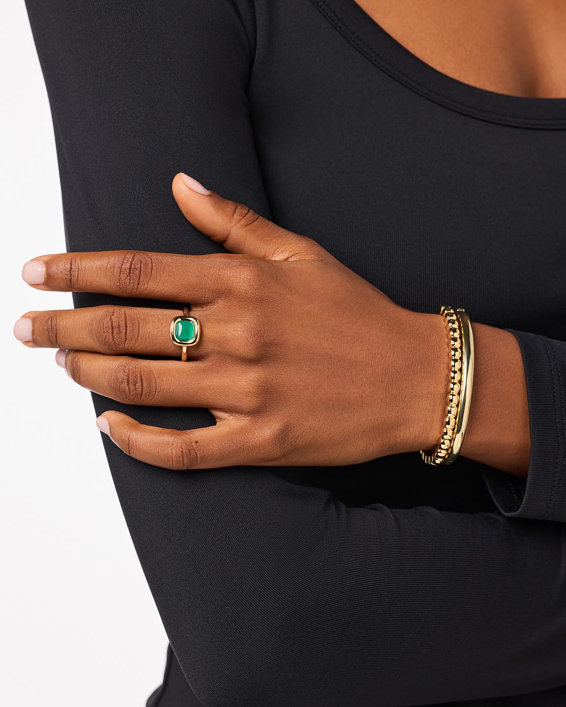 Ana Luisa Statement Ring - Clara Ring Green Onyx | Plus Size & Straight Size Women's Fashion | Universal Standard