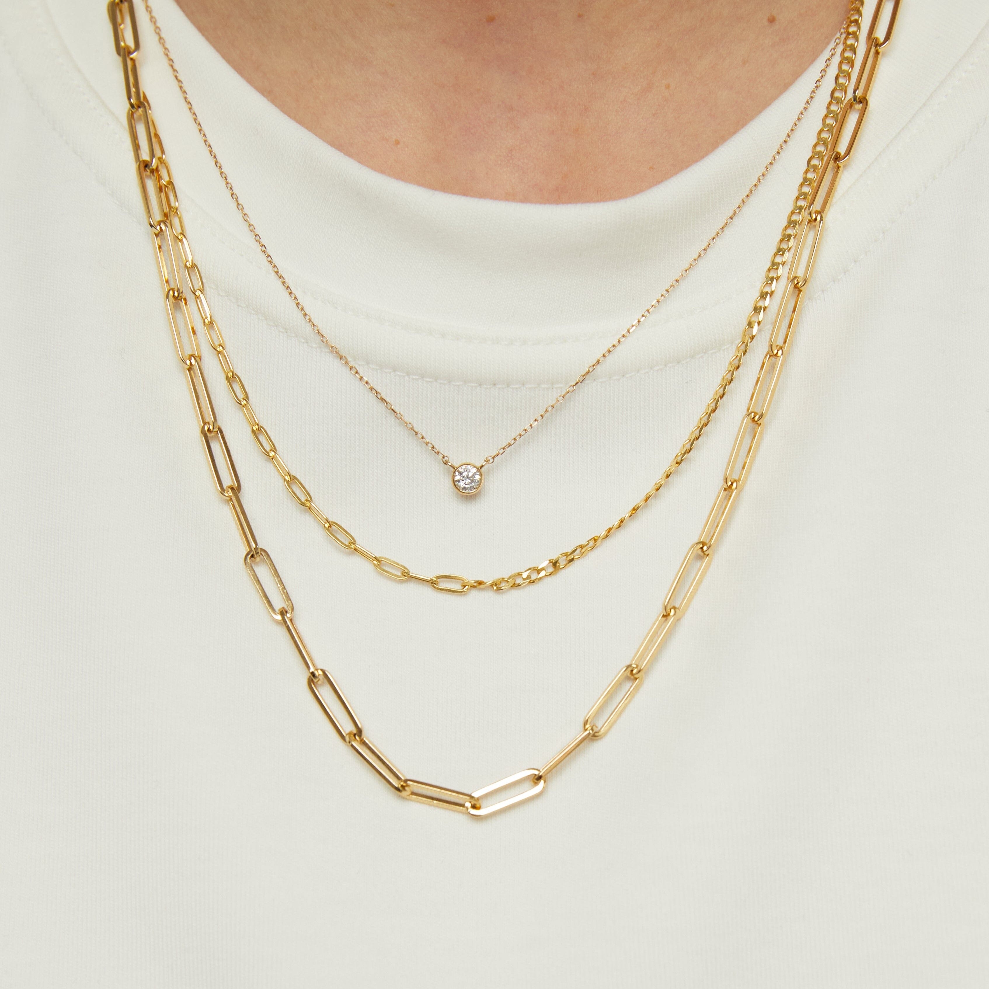 MIX CHAIN NECKLACE ゴールド Aurate Mix Chain Necklace – Universal Standard