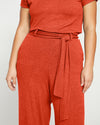 TravelKnit Wide Leg Pants - Warm Russet