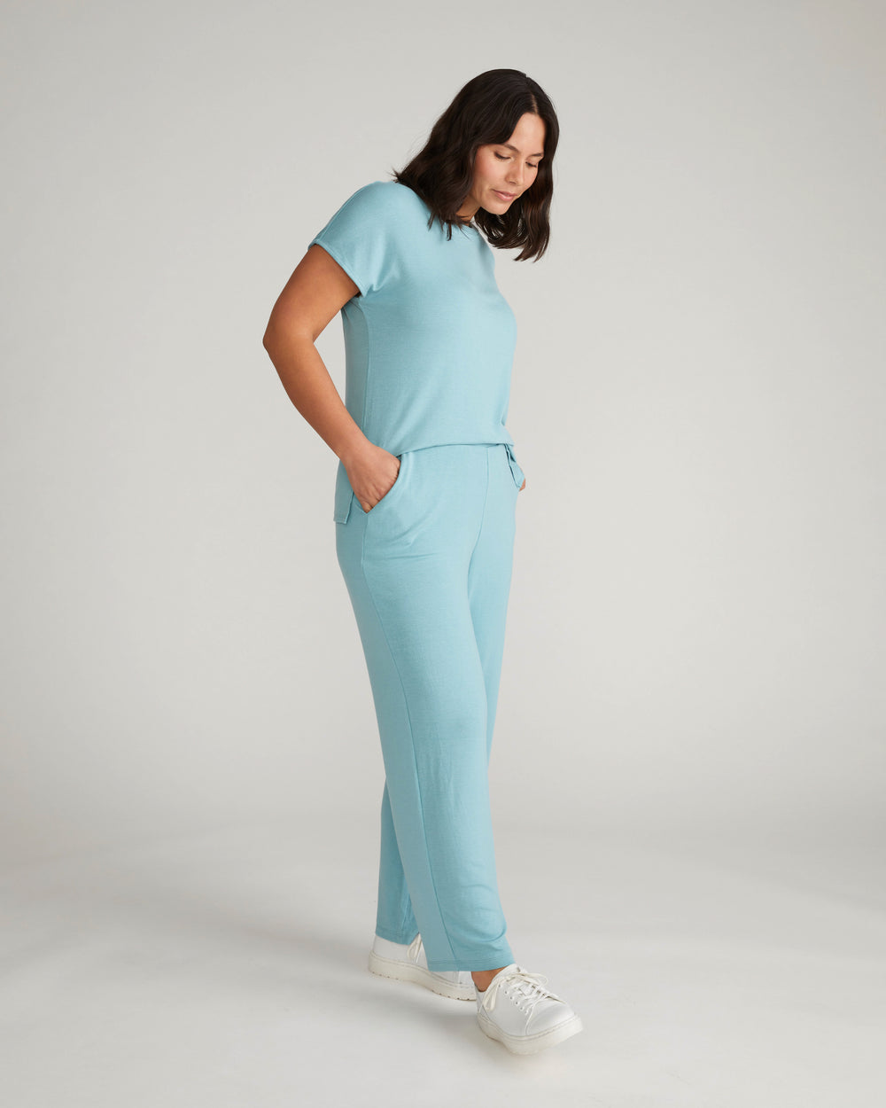 TravelKnit Relaxed Tee - Cameo Blue