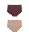 UltimateS 2-Pack Full Coverage High Rise Brief - Cassis/Peach