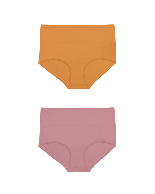 UltimateS 2-Pack Full Coverage High Rise Brief - Melon/Pink