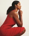 Cai High Neck Tank Dress - Ruby Red