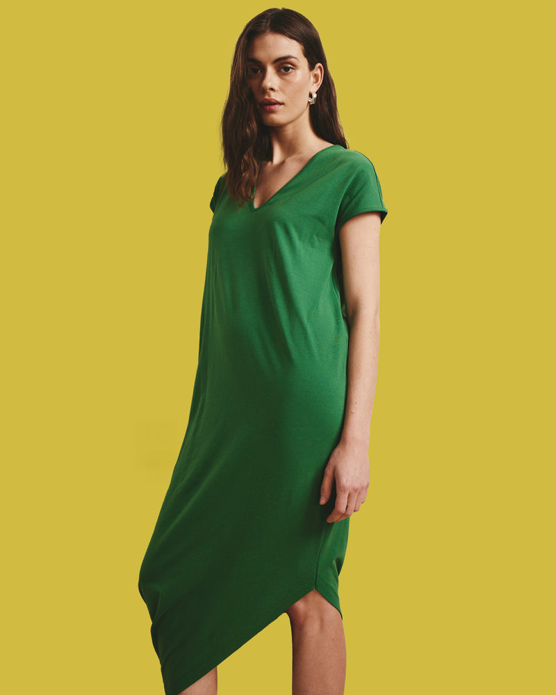 Iconic Geneva V-Neck Dress - Clover