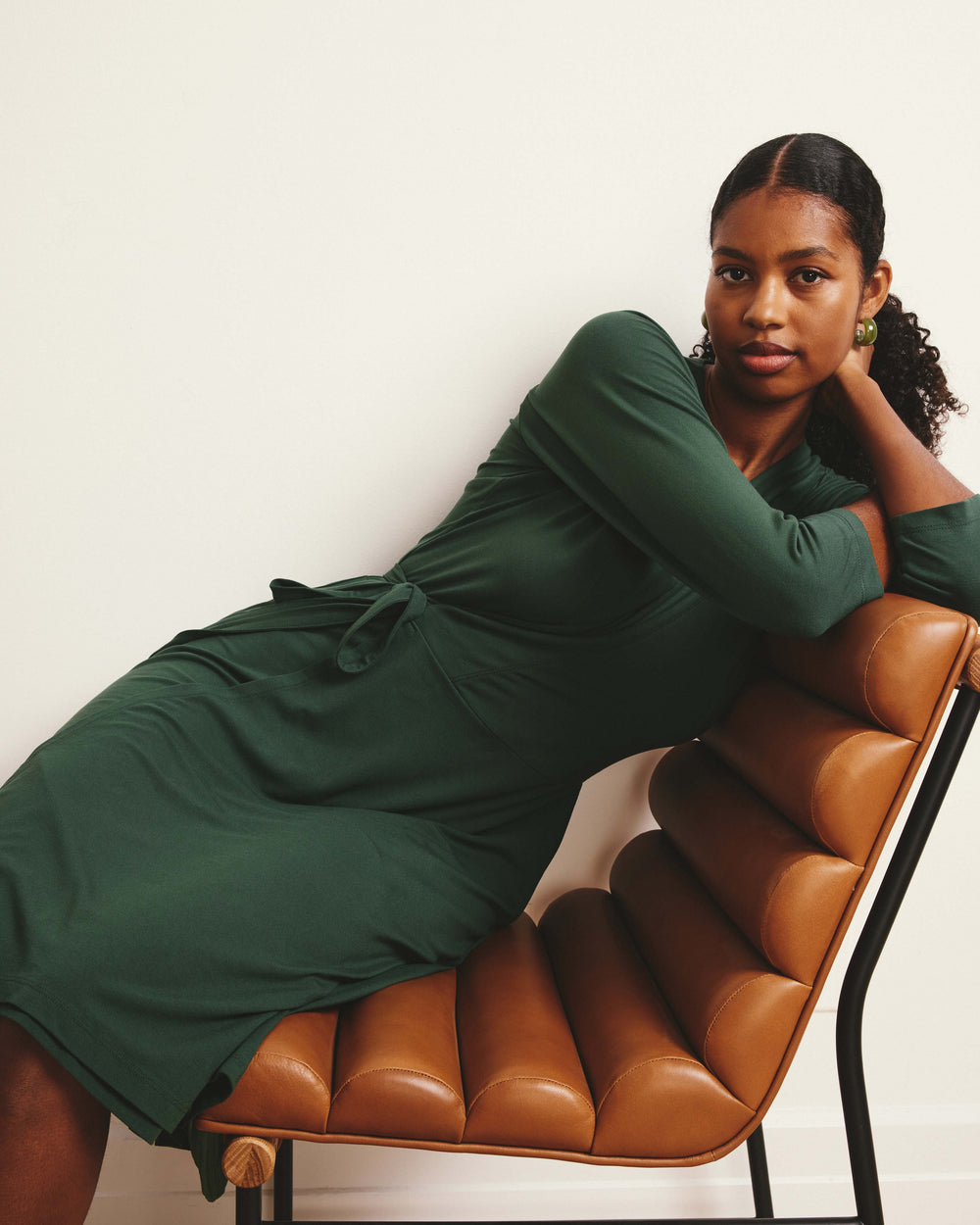 The Divine Jersey Wrap Dress - Conifer