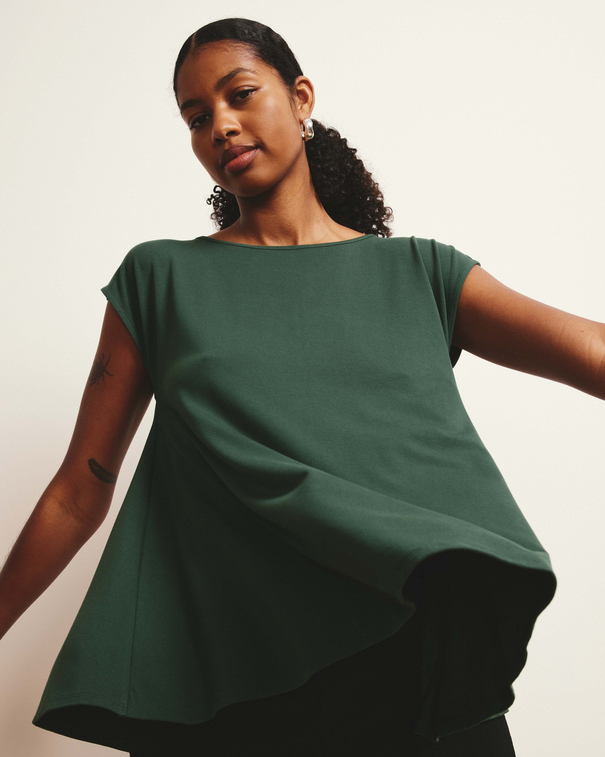 Heatwave Divine Jersey Flared Top - Conifer | Plus Size & Straight Size Women's Fashion | Universal Standard