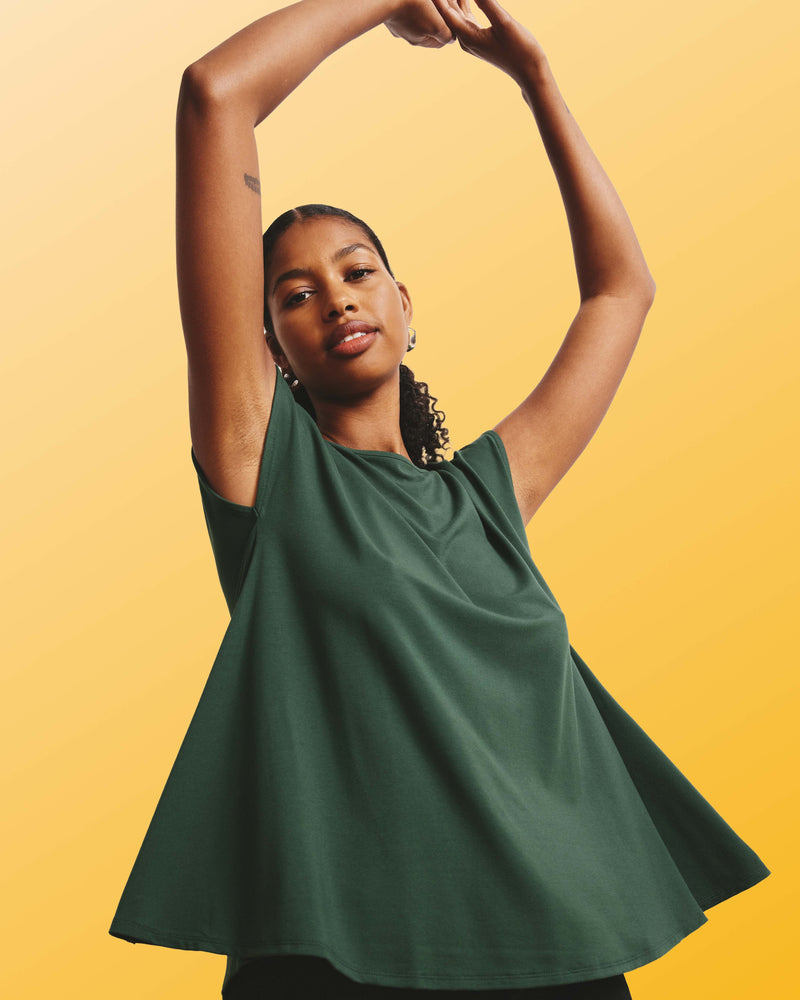 Heatwave Divine Jersey Flared Top - Conifer | Plus Size & Straight Size Women's Fashion | Universal Standard