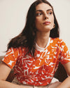 Garcon Tee - Petal Palette Print in Arancia