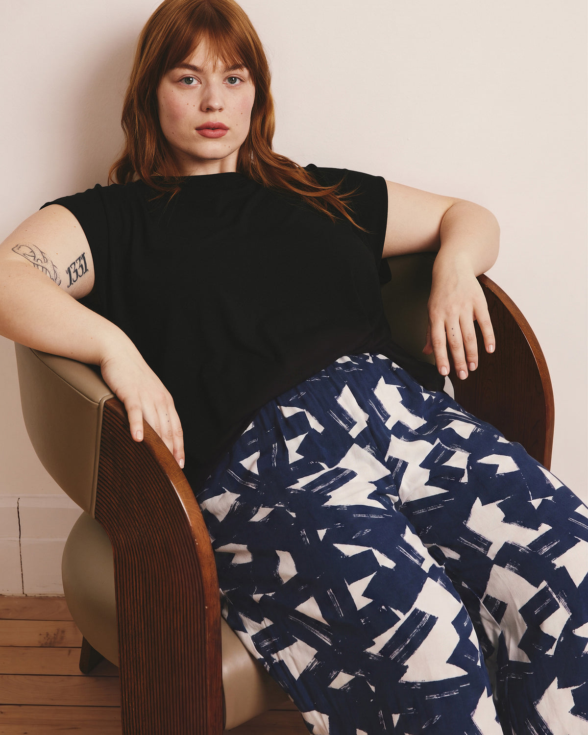 Lotti Jersey Culottes - Navy Santiago Print | Plus Size & Straight Size Women's Fashion | Universal Standard