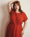 Belted Divine Jersey Dress - Warm Russet