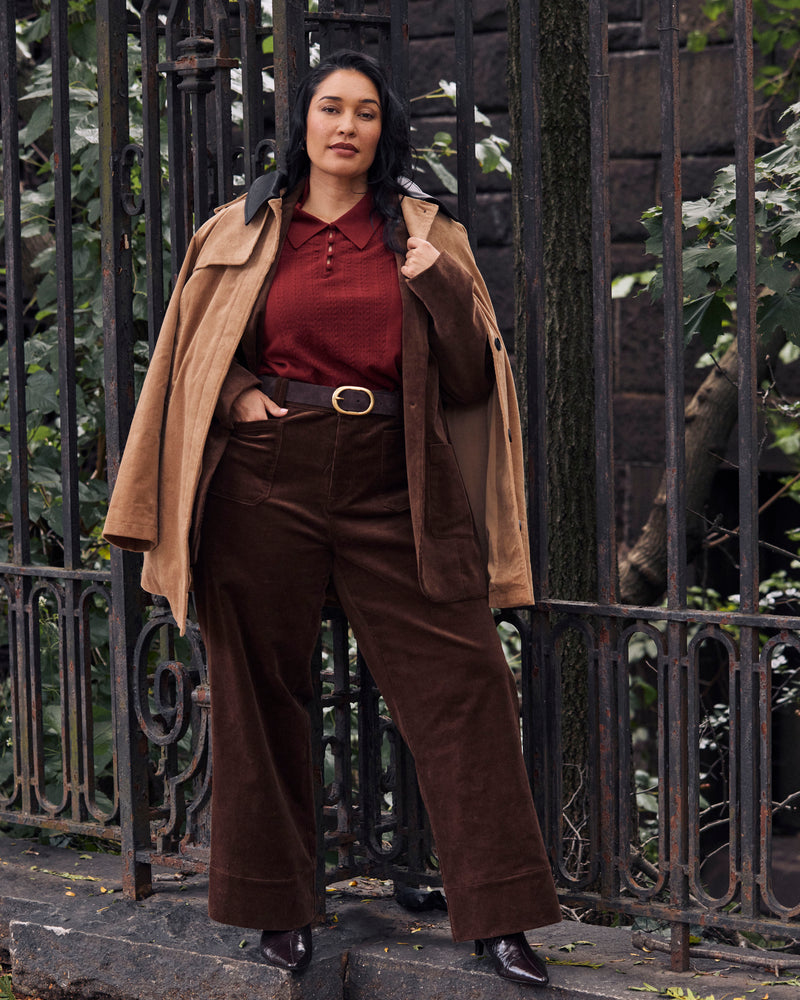Claudia High Rise Stretch Corduroy Pants - Coffee | Plus Size & Straight Size Women's Fashion | Universal Standard