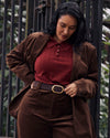 Savvy Fine Knit Lady Polo - Deep Red | Plus Size & Straight Size Women's Fashion | Universal Standard